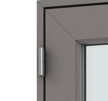 180° hinge with larger set-back for outward opening doors